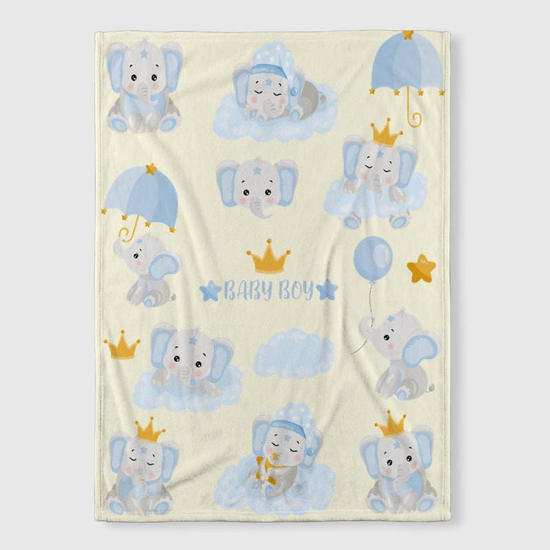 Baby Elephant Fleece Blanket for Baby Boy Gift