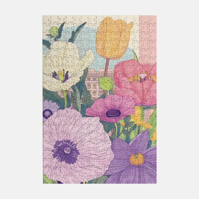 Pastel Floral Botanical Jigsaw Puzzle for Her Gift
