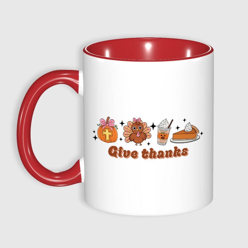 Give Thanks Thanksgiving Mug for Christian Holiday Gift
