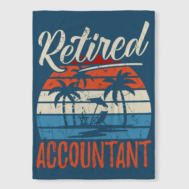 Retro Beach Retired Accountant Fleece Blanket Gift