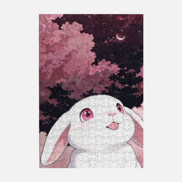 Cute Anime Bunny 300 Piece Puzzle for Rabbit Lovers Gift
