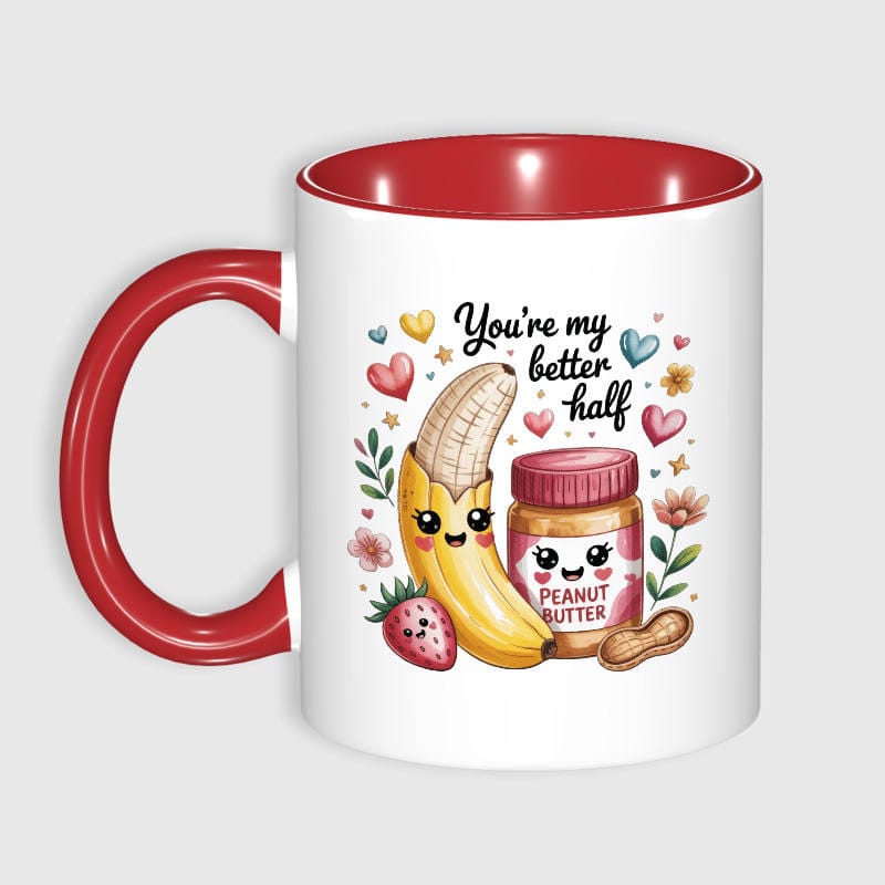 Cute Cartoon Better Half Mug for Couple Valentine's Gift - 1