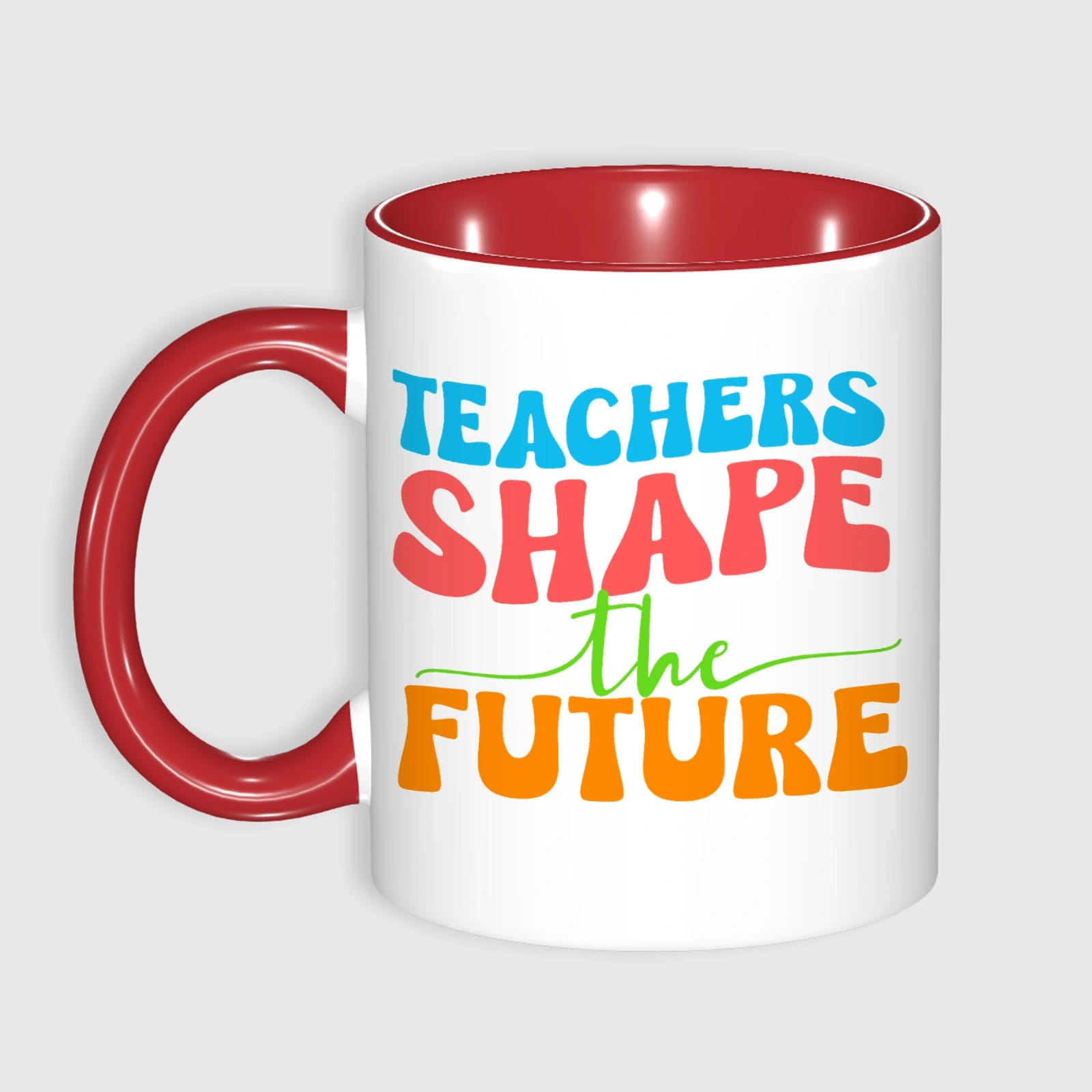 Teachers Shape the Future Red Accent Mug for Teacher Gifts