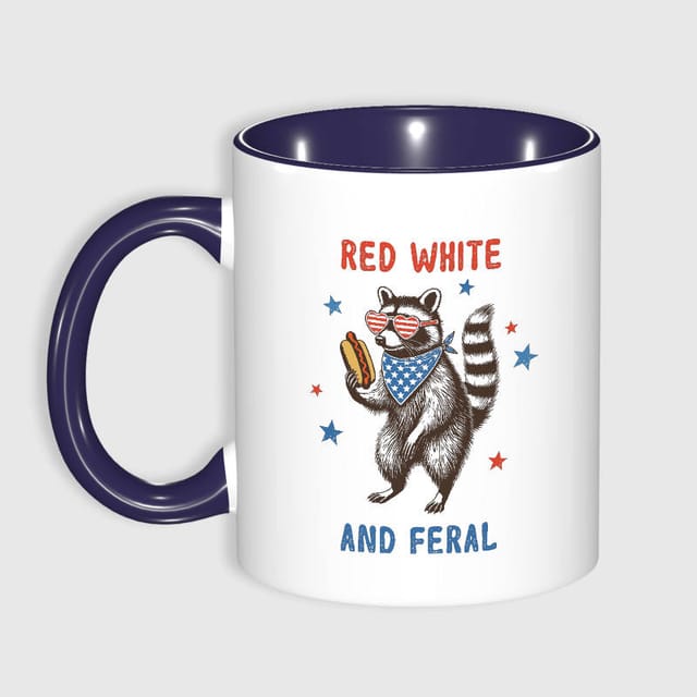 Funny Patriotic Raccoon Mug for 4th of July Gift