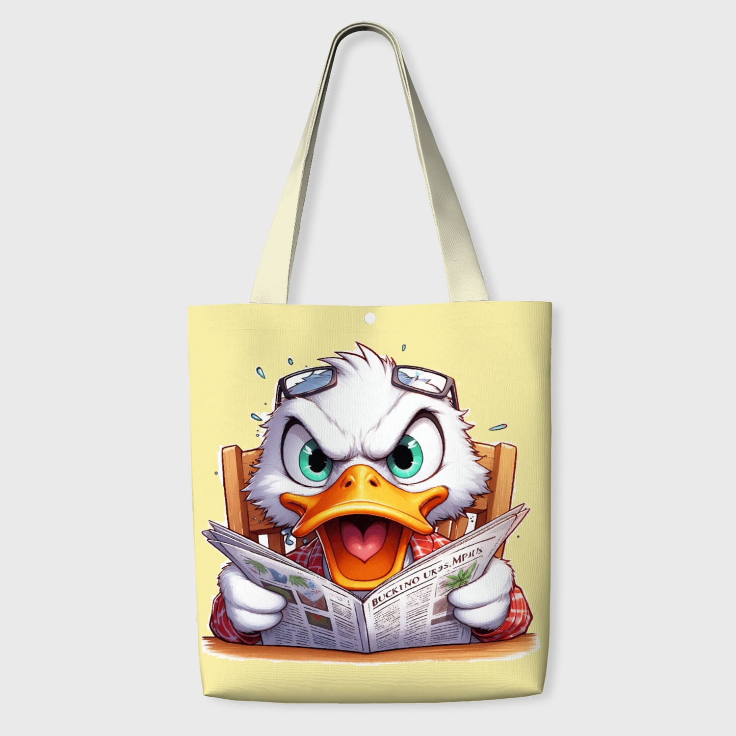 Funny Grumpy Duck Tote Bag for Duck Lovers Daily Use