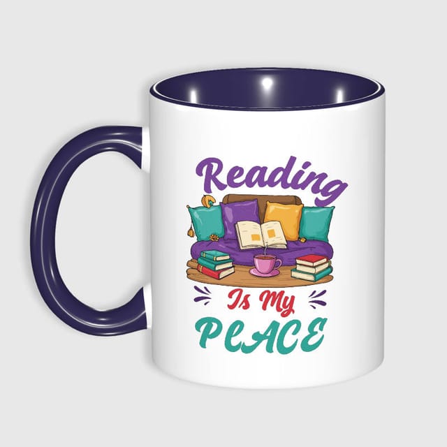 Reading Quote 11oz Navy Mug for Book Lovers Daily Use