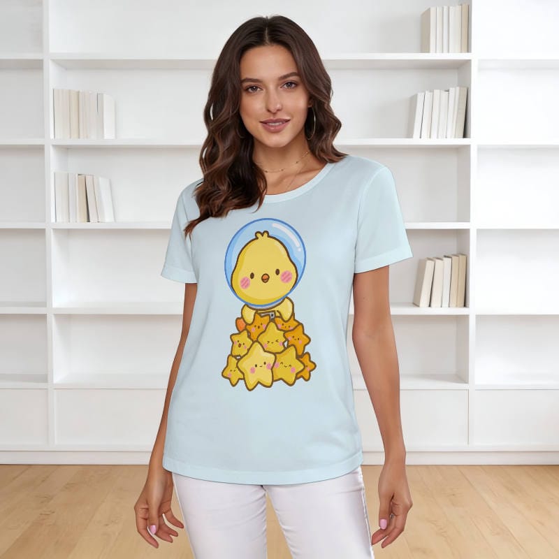 Cute Astronaut Chick T-Shirt for Women Daily Casual Wear