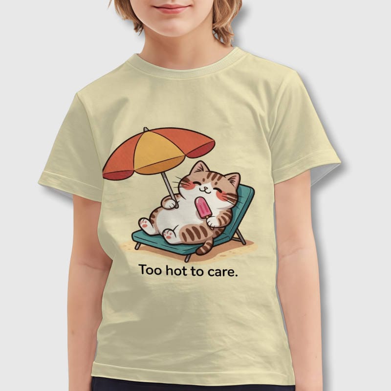 Funny Summer Cat Kids Tee for Casual Summer Wear