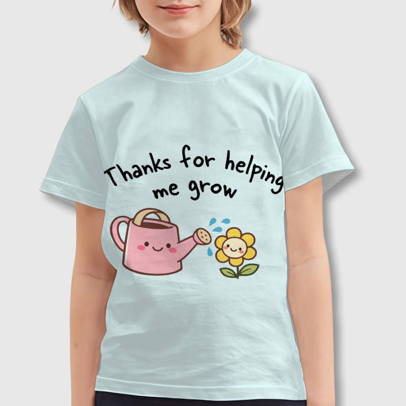 Cute Helping Me Grow Kids T-Shirt for Teacher Appreciation Gift