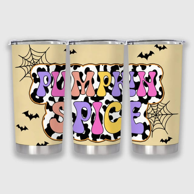 Pumpkin Spice Stainless Steel Tumbler for Halloween Gift