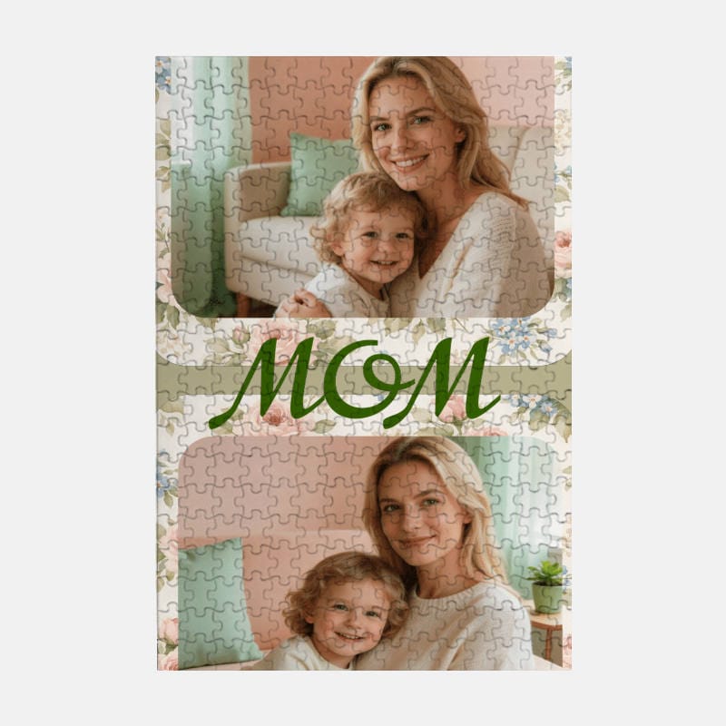 Floral Custom Photo 300-Piece Puzzle for Mom Mother's Day Gift