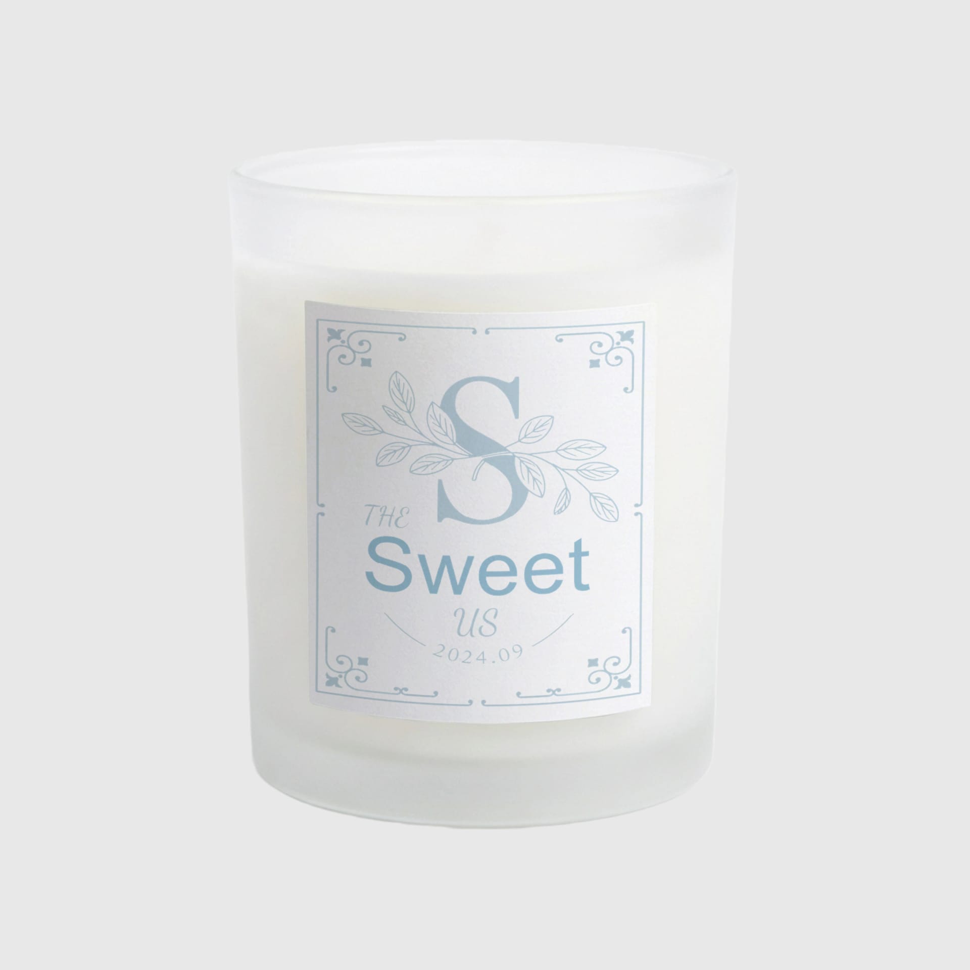 Floral S Monogram Frosted Candle for Romantic Gifts