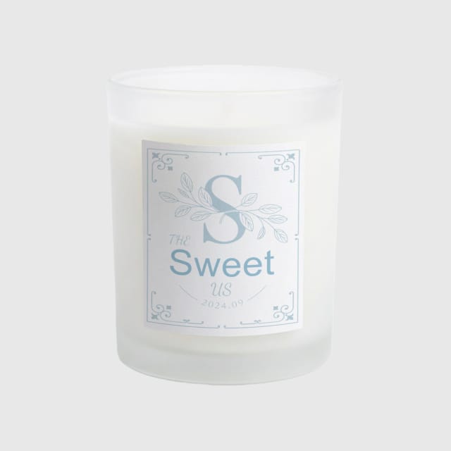 Floral S Monogram Frosted Candle for Romantic Gifts