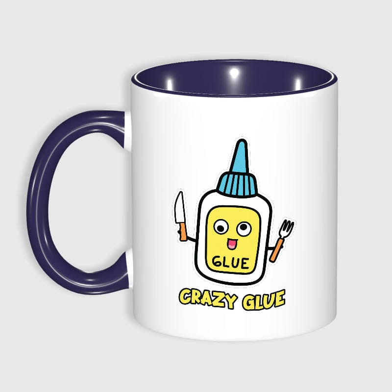 Funny Crazy Glue Pun Ceramic Coffee Mug for Daily Gifting