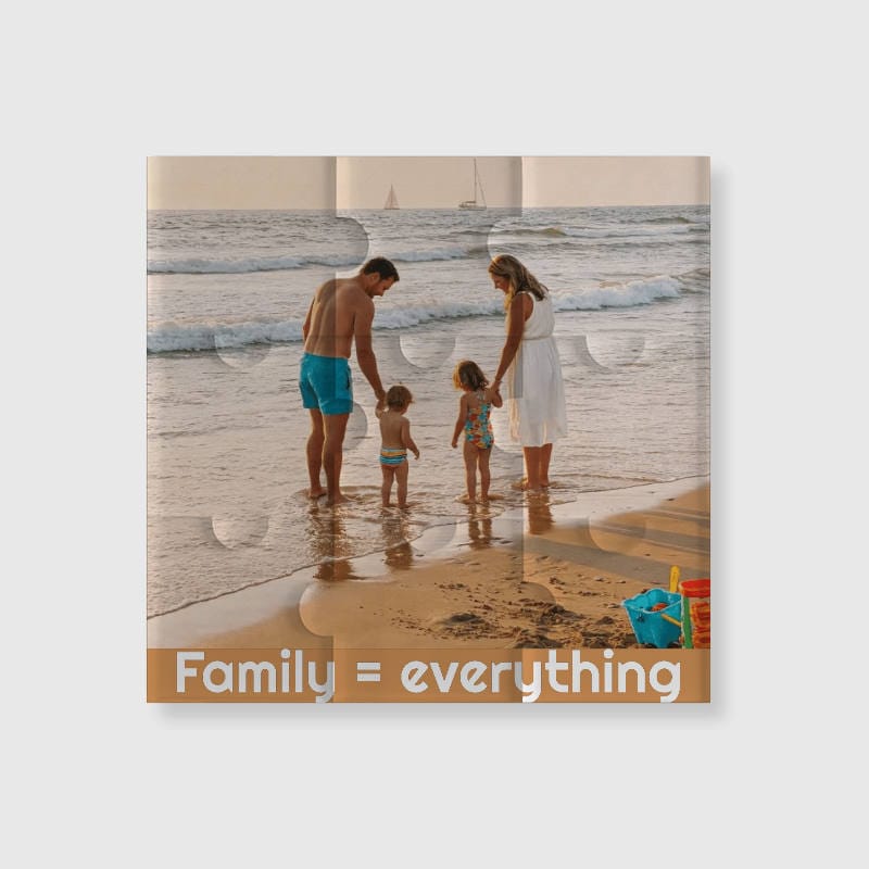 Personalized Family Photo Puzzle Fridge Magnet Gift - 1