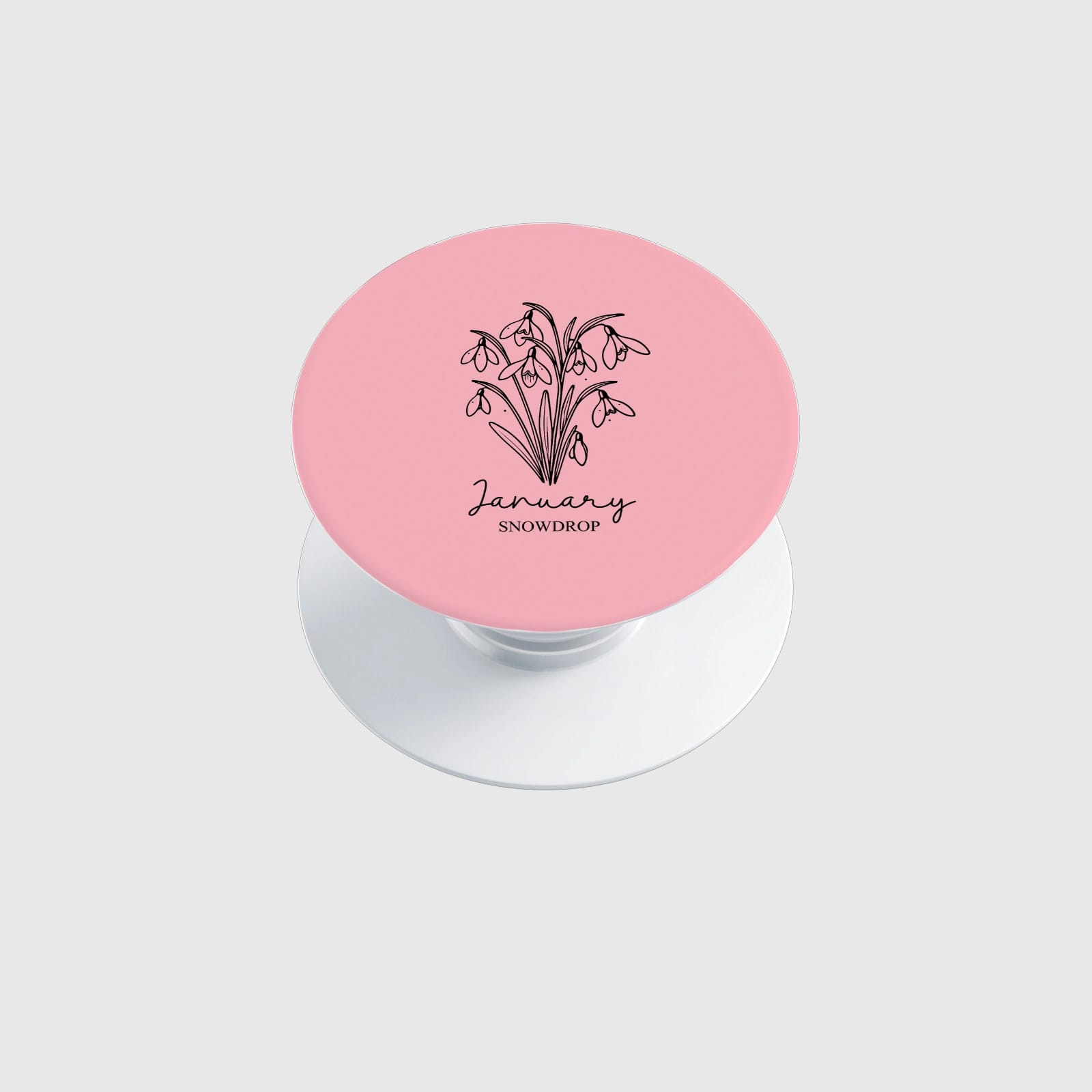 Custom January Snowdrop Phone Grip for Her Birthday Gift