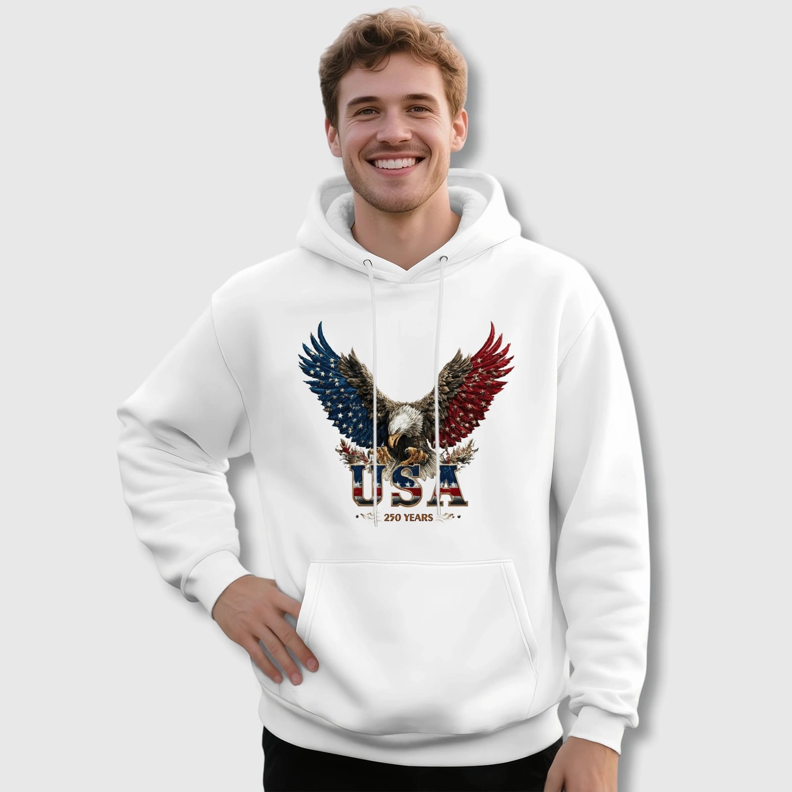250th Anniversary USA Bald Eagle Hoodie for Men