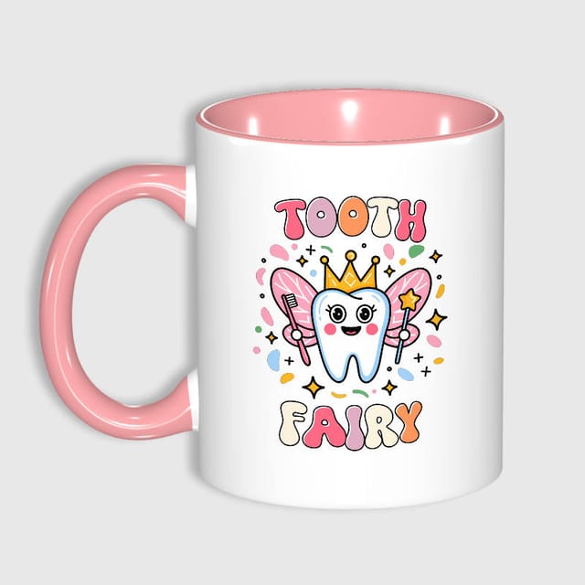 Cute Tooth Fairy 11oz Pink Mug for Dentist Gift