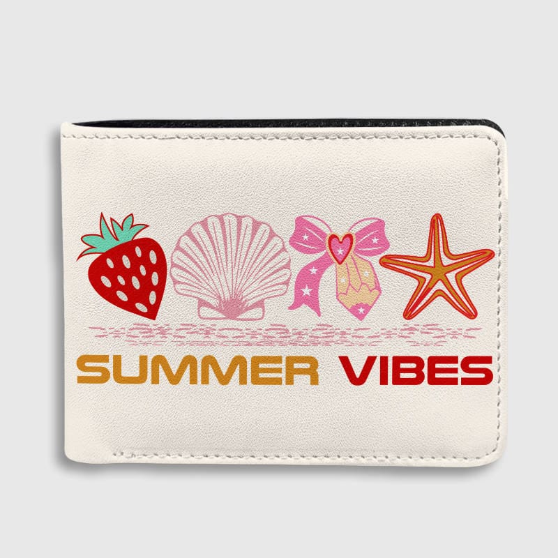 Summer Vibes Cute Bifold Wallet for Beach Lovers Birthday Holiday Gifts