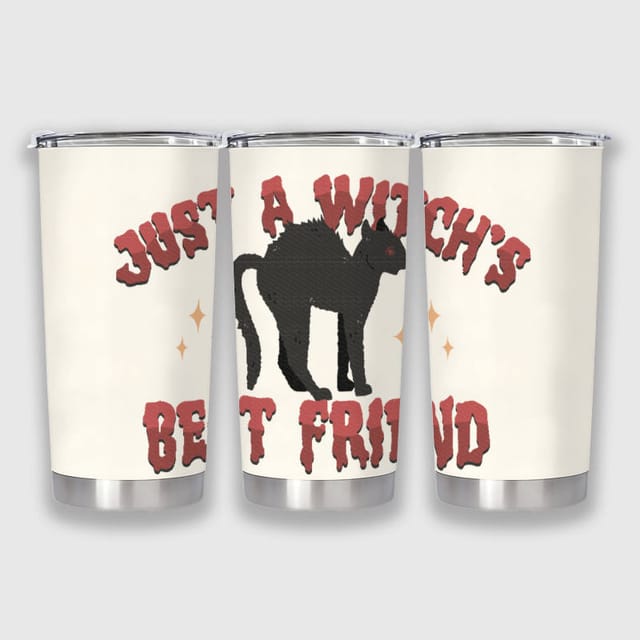 Witch Cat Quote Insulated Tumbler for Cat Lovers Halloween Gift