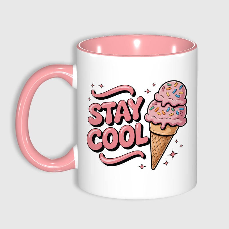 Stay Cool Ice Cream Quote Coffee Mug for Summer Gift