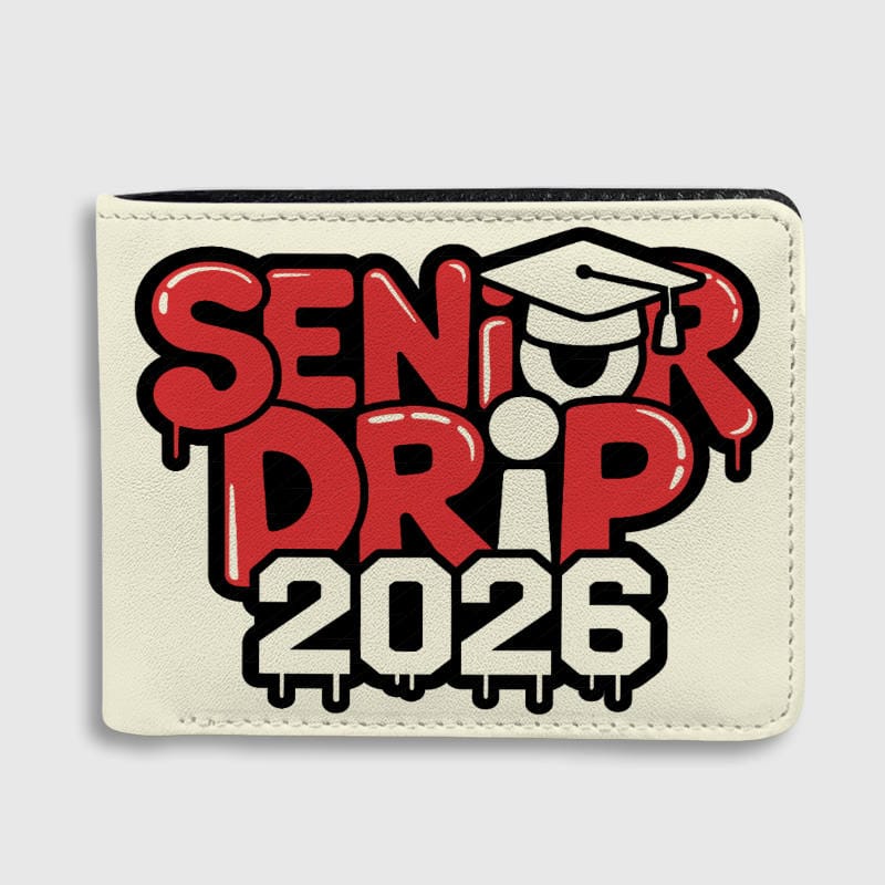 Senior Drip 2026 Bifold Wallet for 2026 Grads Grad Gift