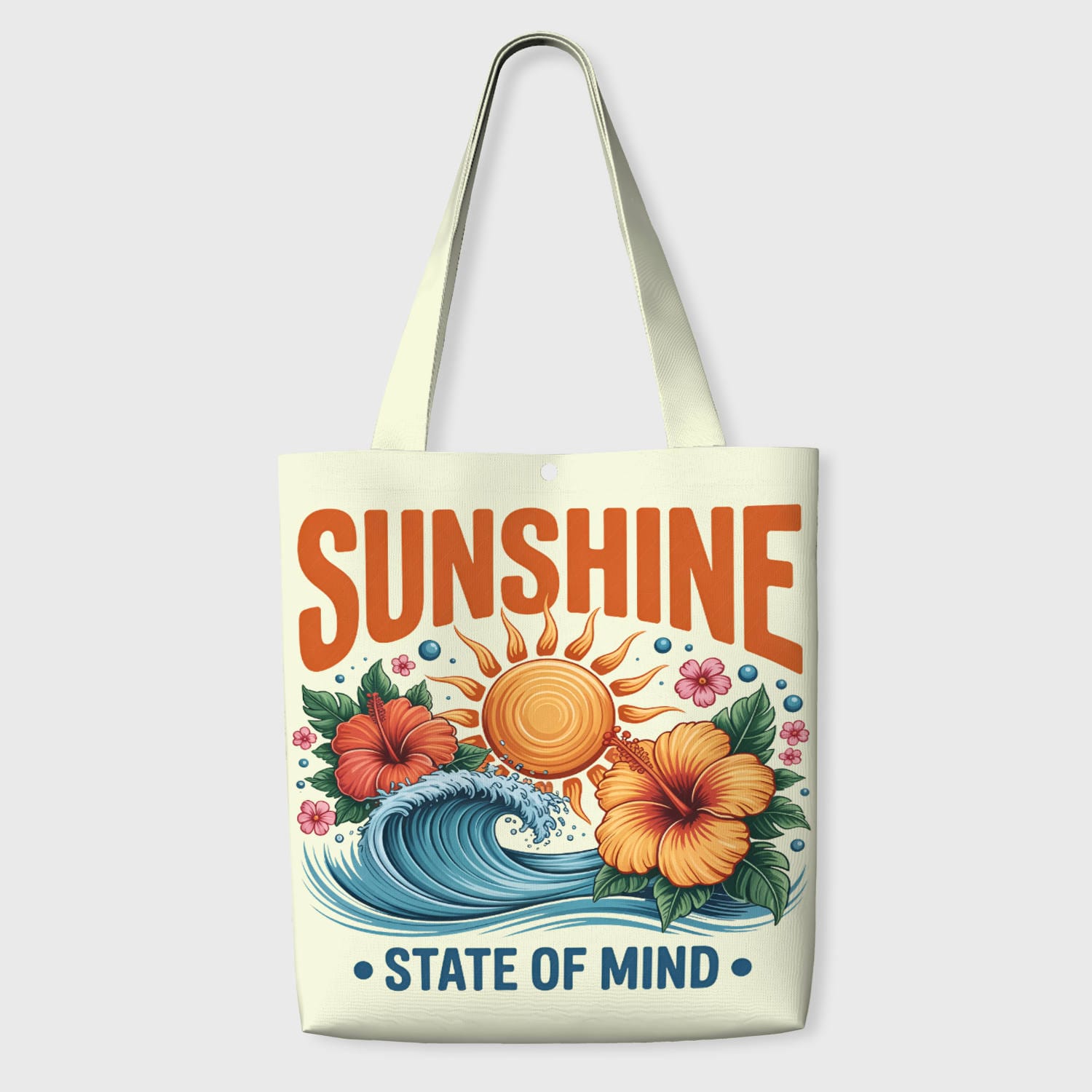 Sunshine Hibiscus Tote Bag for Summer Lovers Daily Use