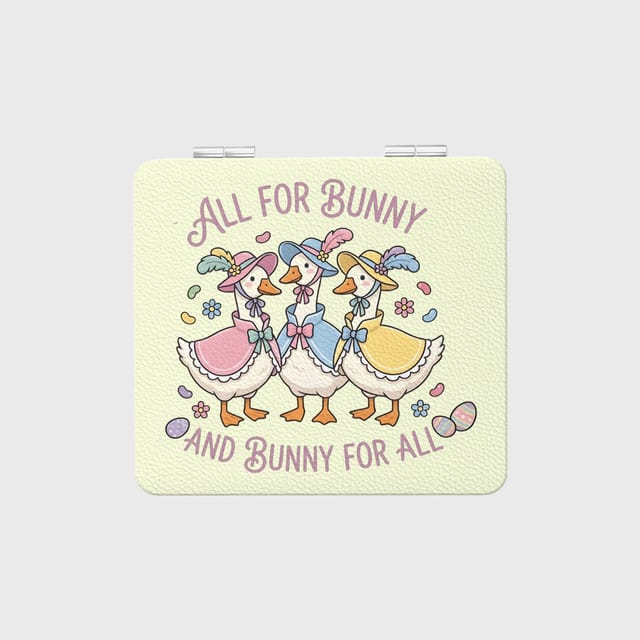 Cute Easter Geese Pocket Makeup Mirror for Women Easter Gift