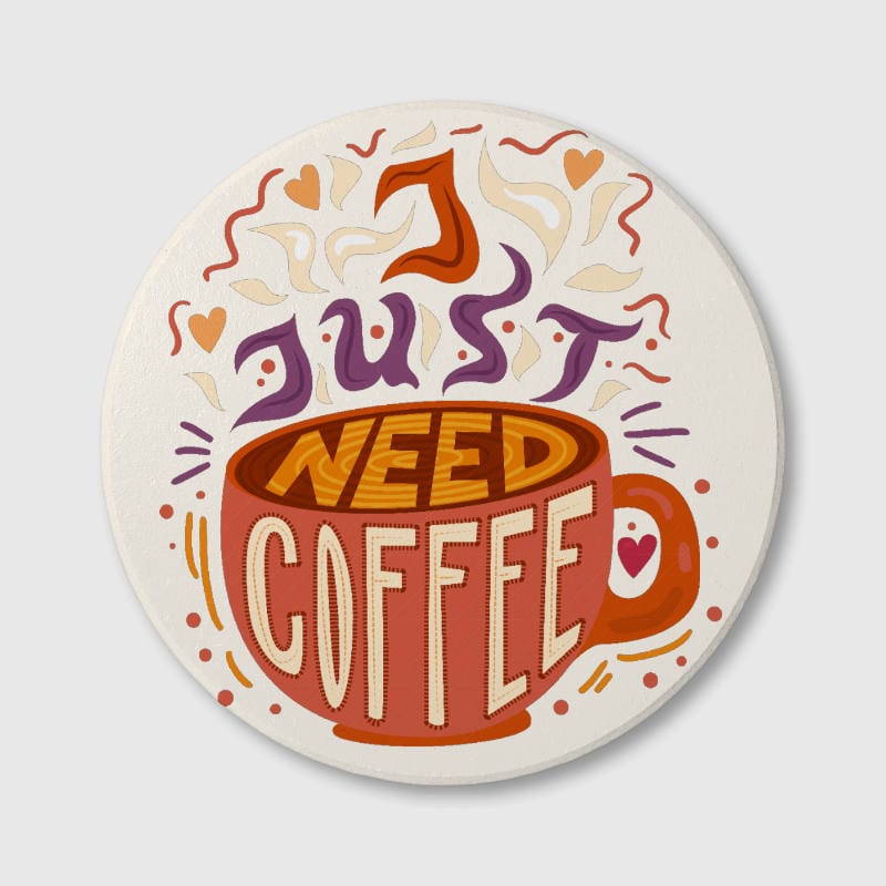 Funny Coffee Quote Ceramic Coaster for Coffee Lovers Daily Use