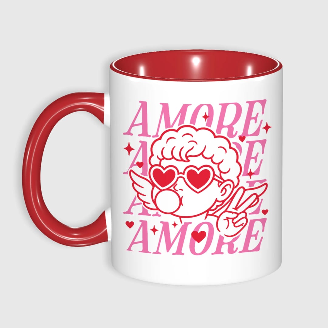 11oz Custom Photo Mug RED with Text  – Personalized Coffee Cup, DIY Picture Logo Image, Customizable Ceramic Mug for Gifts, Add Your Own Photo & Words - 1