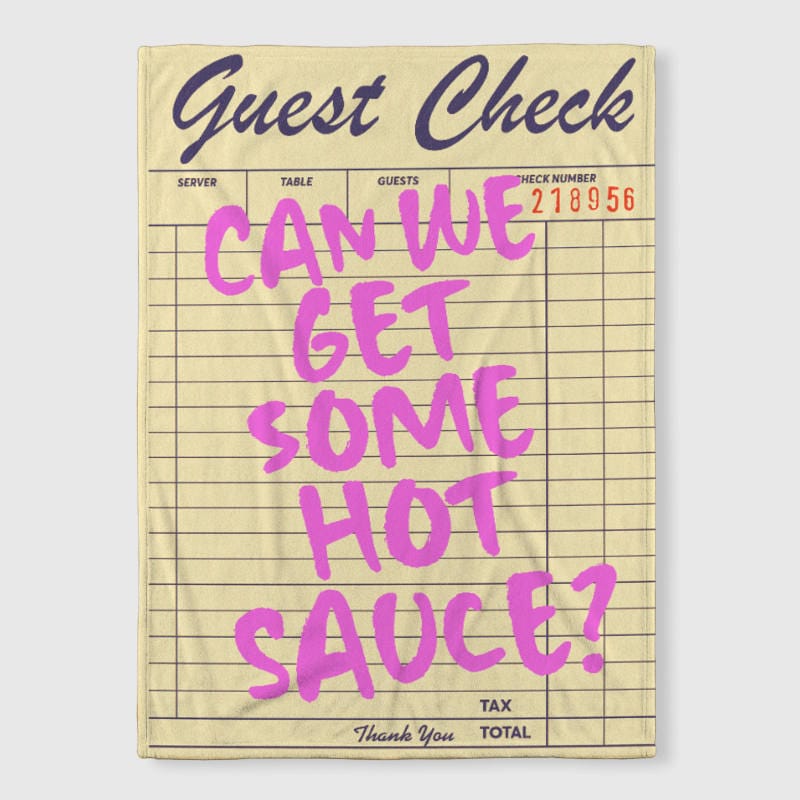 Funny Hot Sauce Quote Fleece Blanket for Foodie Gift