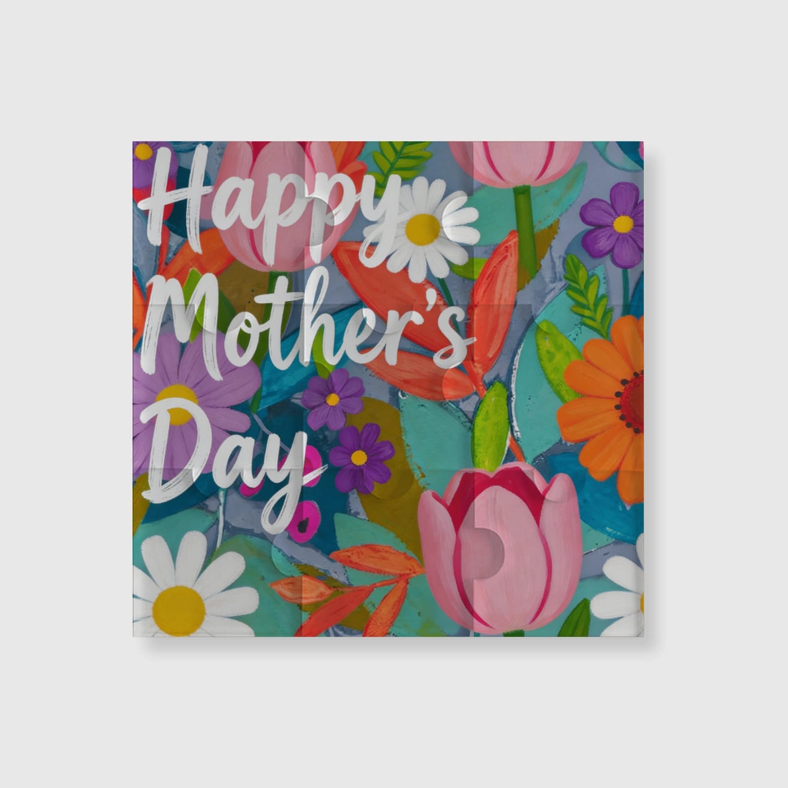 Floral Happy Mother's Day Puzzle Fridge Magnet for Mom Gifts