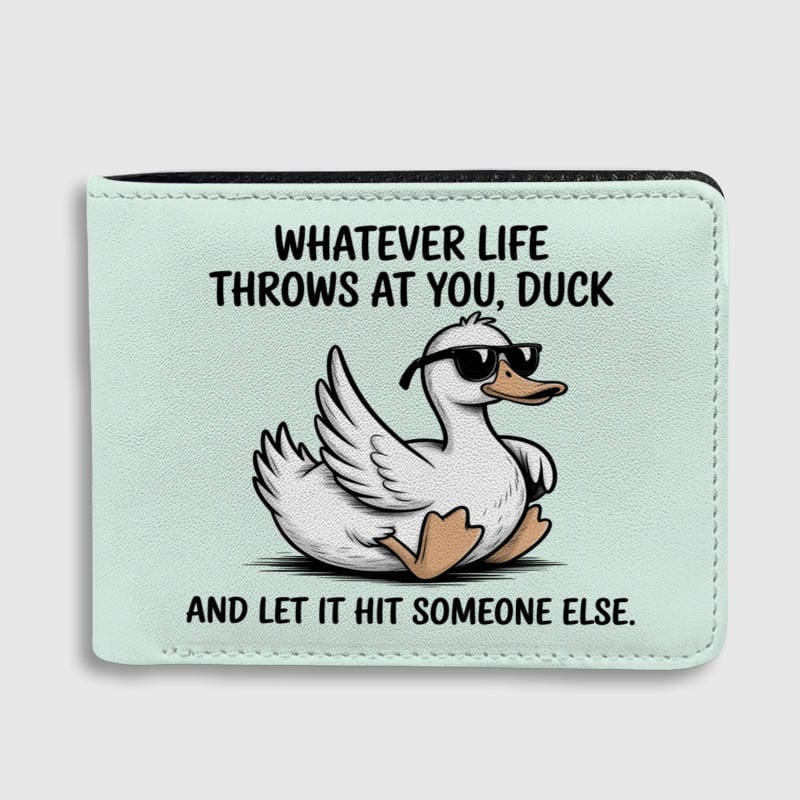 Funny Duck Pun Bifold Wallet for Friend Birthday Gift