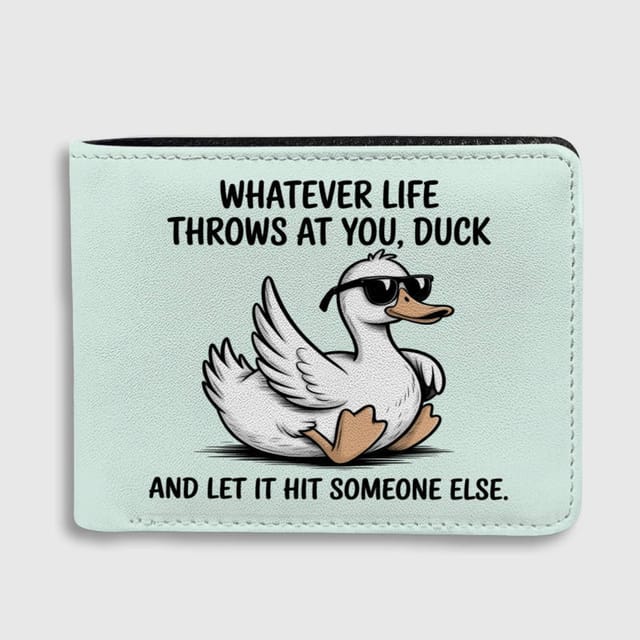 Funny Duck Pun Bifold Wallet for Friend Birthday Gift