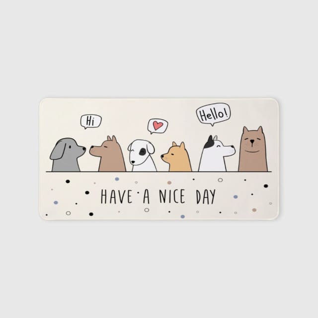 Cute Dog Extended Desk Mouse Pad for Pet Lovers