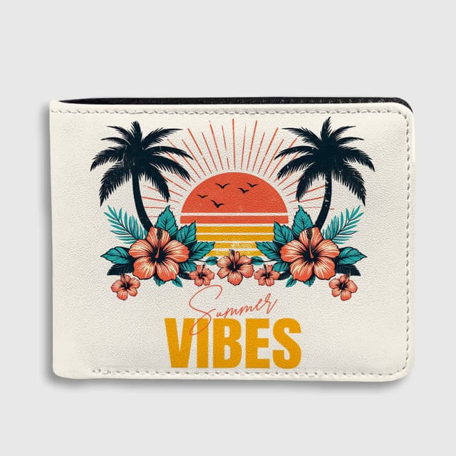 Summer Vibes Tropical Bifold Wallet for Beach Lovers Birthday Vacation Gifts