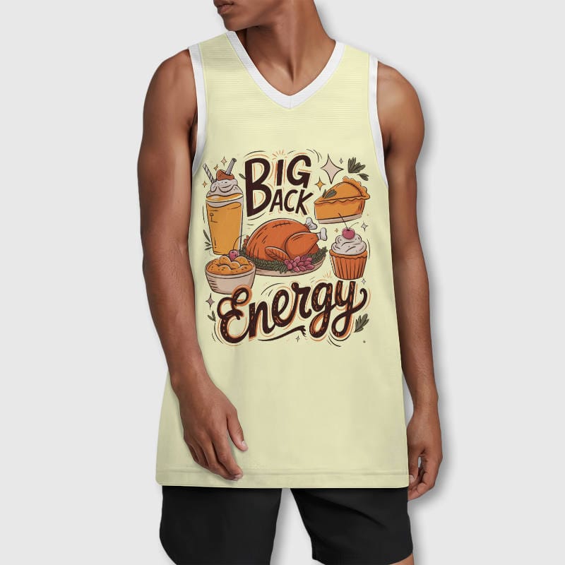 Big Back Energy Thanksgiving Basketball Tank Top for Men