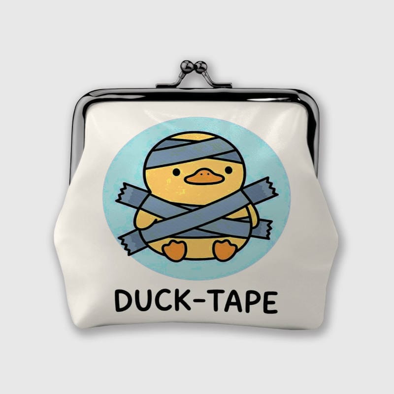 Funny Duck Tape Cartoon Kiss Lock Coin Purse | Cute Gift for Duck Lovers, White Elephant & Birthdays