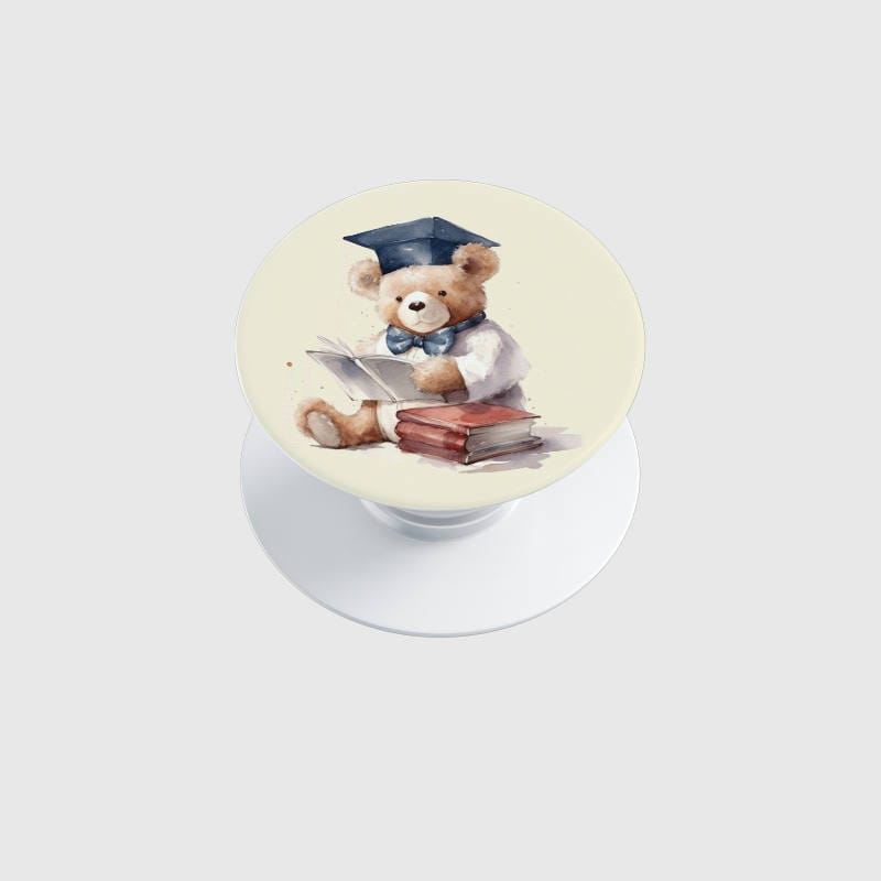 Watercolor Graduation Teddy Bear Phone Grip for Graduate Gifts