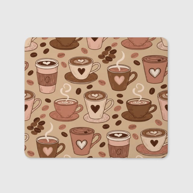 Coffee Heart Mouse Pad for Coffee Lovers Valentine