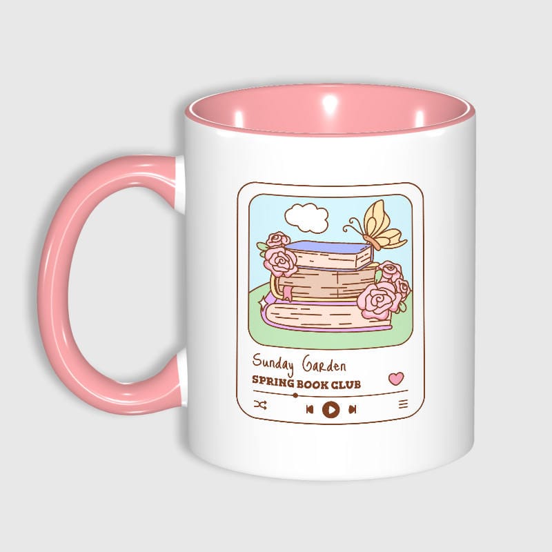 Floral Spring Book Club Mug for Book Lovers Gift