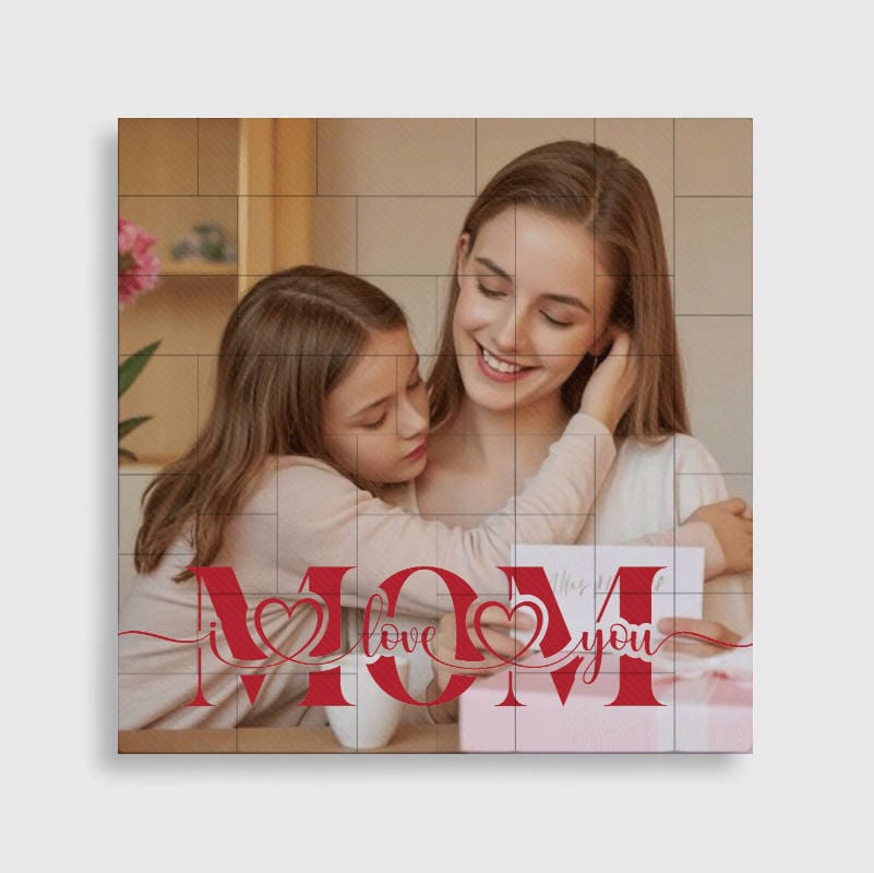 I Love You Mom Custom Brick Puzzle for Mother's Day Gift - 1