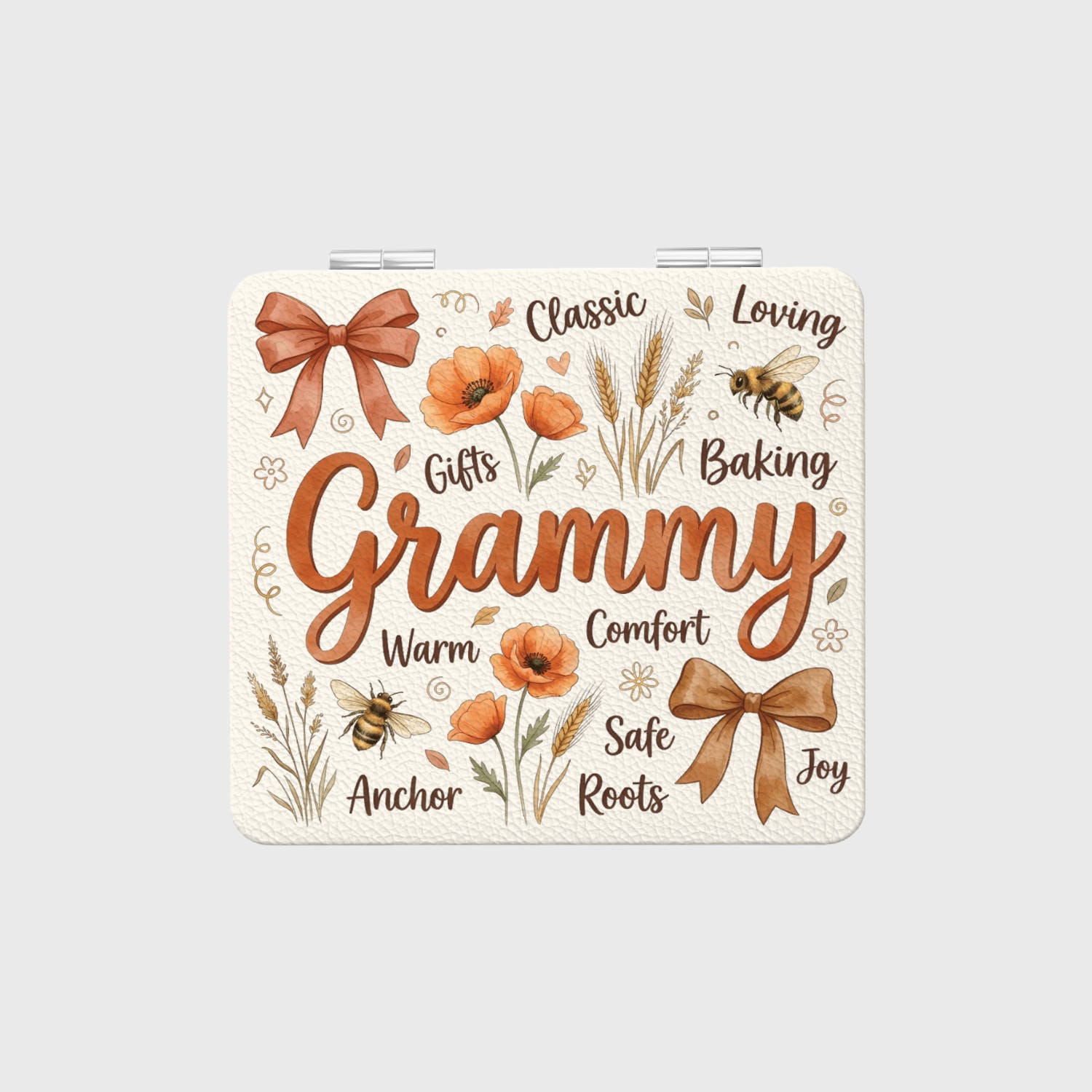 Fall Floral Grammy Pocket Mirror for Grandma Gift