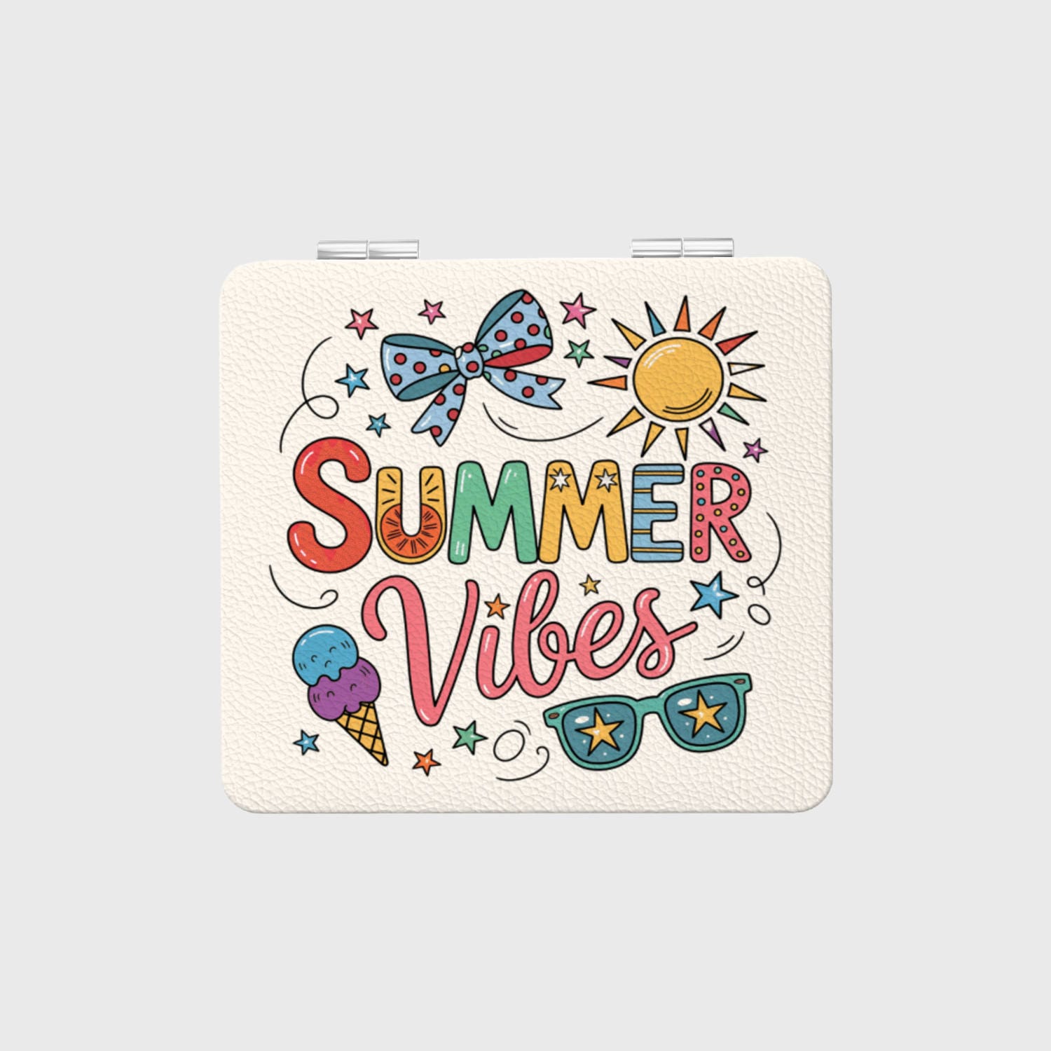 Summer Vibes Compact Pocket Makeup Mirror for Daily Gifting