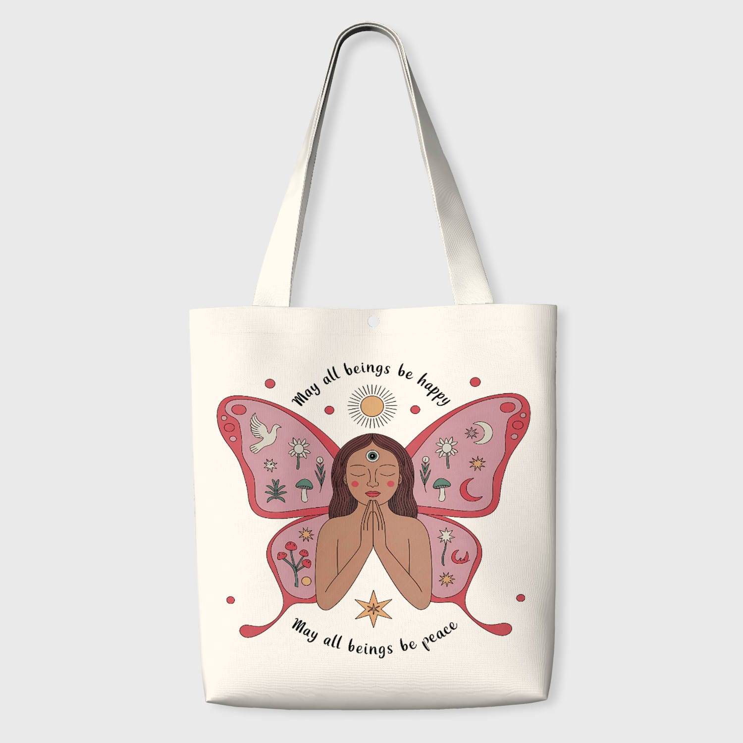 Third Eye Butterfly Spiritual Tote Bag for Yoga & Daily Gifting