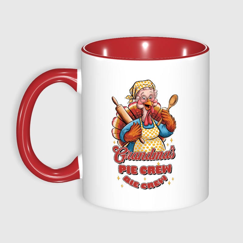 Funny Grandma Turkey Pie Crew Mug for Thanksgiving Gift
