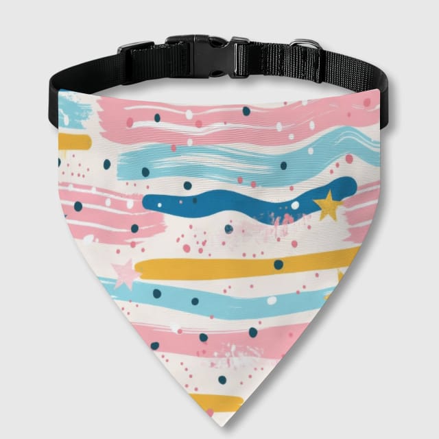 Pastel Star Stripe Pet Bandana for Dogs Cats Daily Use