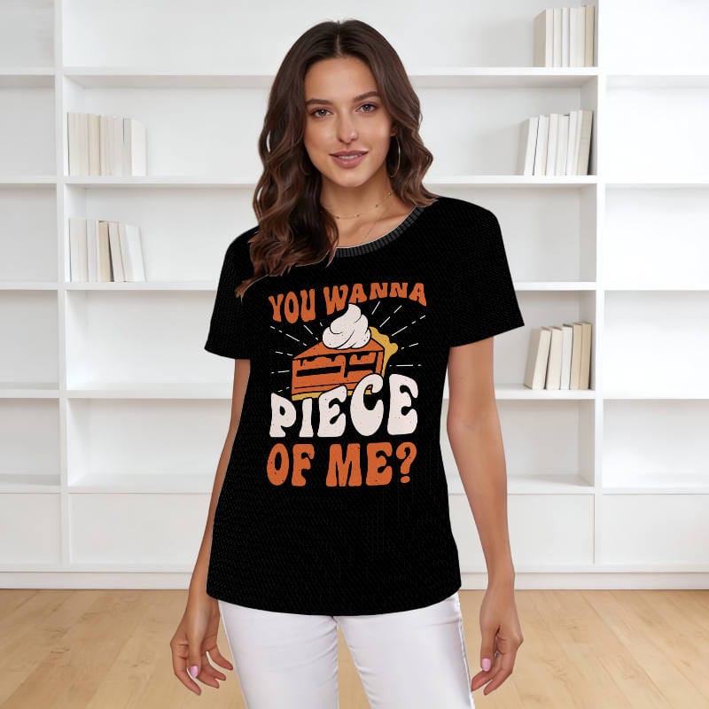 Funny Pumpkin Pie Quote Tee for Women Thanksgiving Casual Wear