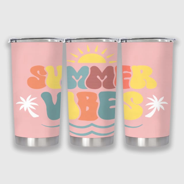 Retro Summer Vibes 20oz Leakproof Tumbler for Beach Fans