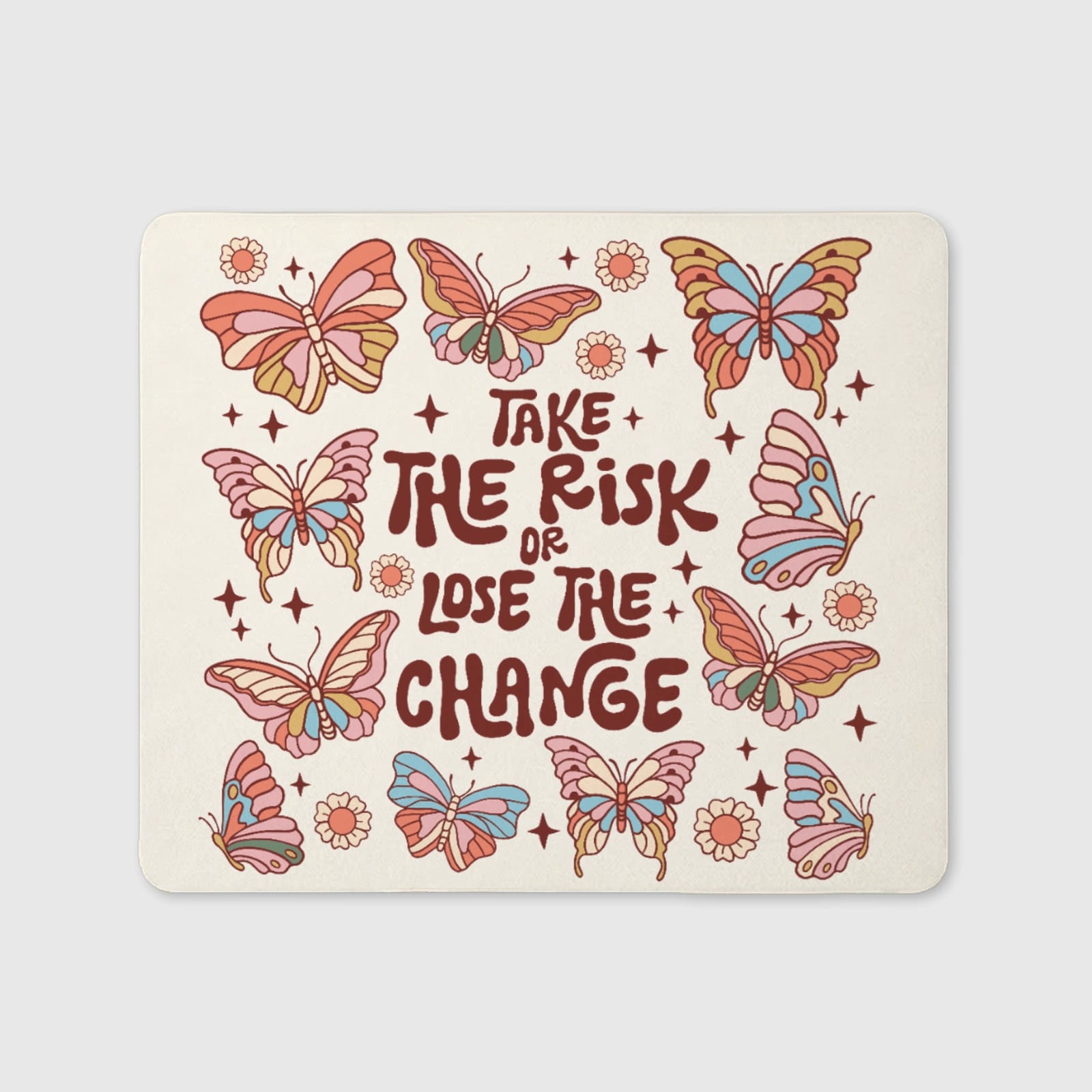 Retro Butterfly Motivational Quote Mouse Pad for Office Gifting